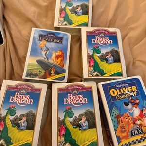 Vintage Disney VHS McDonald Lot - Pete's Dragon, The Lion King, Oliver & Company